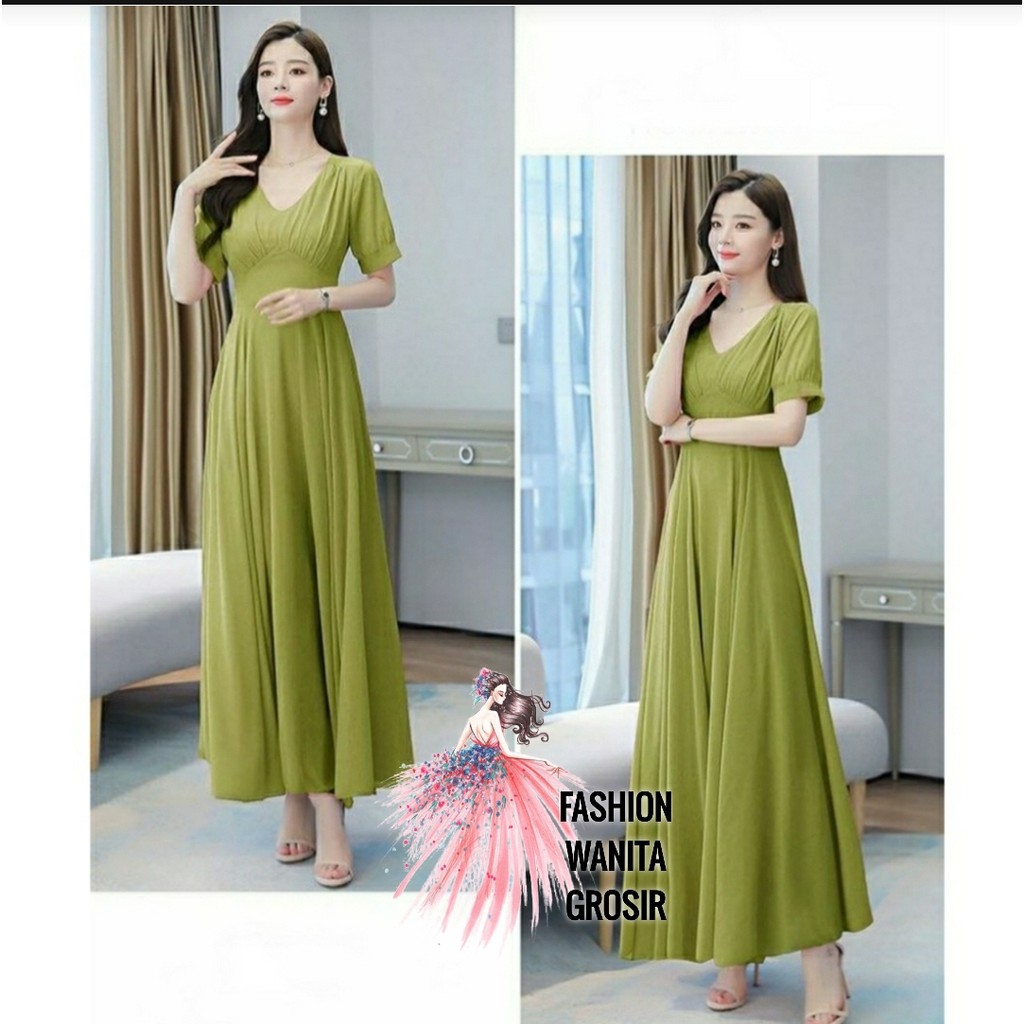 FWG - LONGDRESS SANDRA / BAJU WANITA / DRESS / DRESS WANITA / DRESS KOREA STYLE