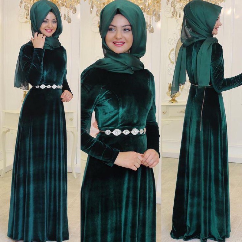 Chiobushop - Syafa Long Dress Bludru | Party Bridesmaid Kondangan Pesta Dress Wanita Hijab