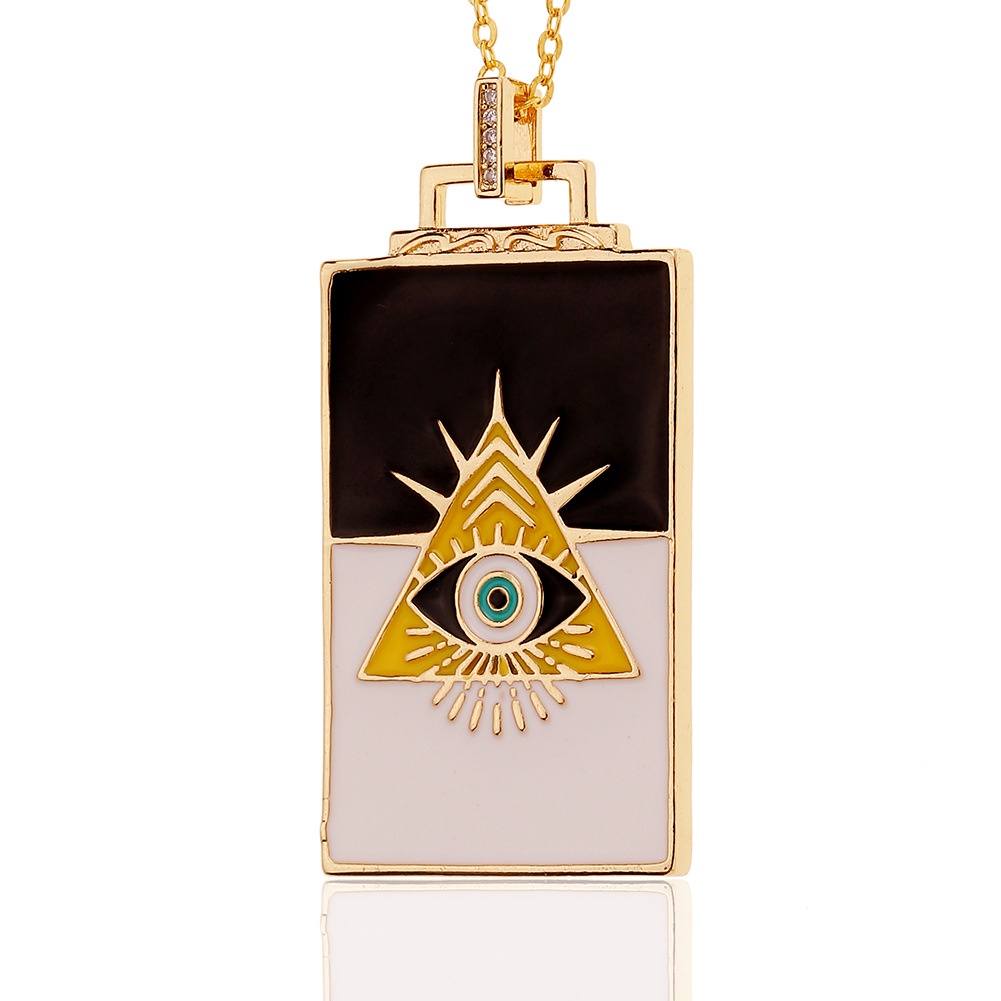 Eropa dan Amerika baru ornamen minyak menetes Iblis Mata liontin hip hop kalung keren untuk pria dan