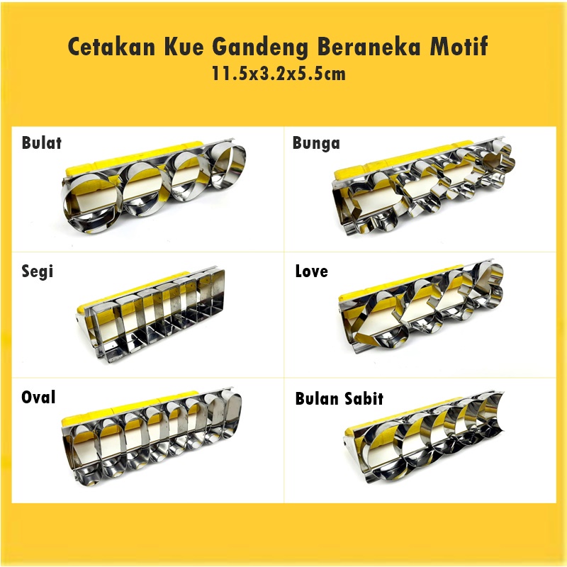 Cetakan Kue Gandeng/Cetakan Kue Kacang Gandeng Beraneka Motif