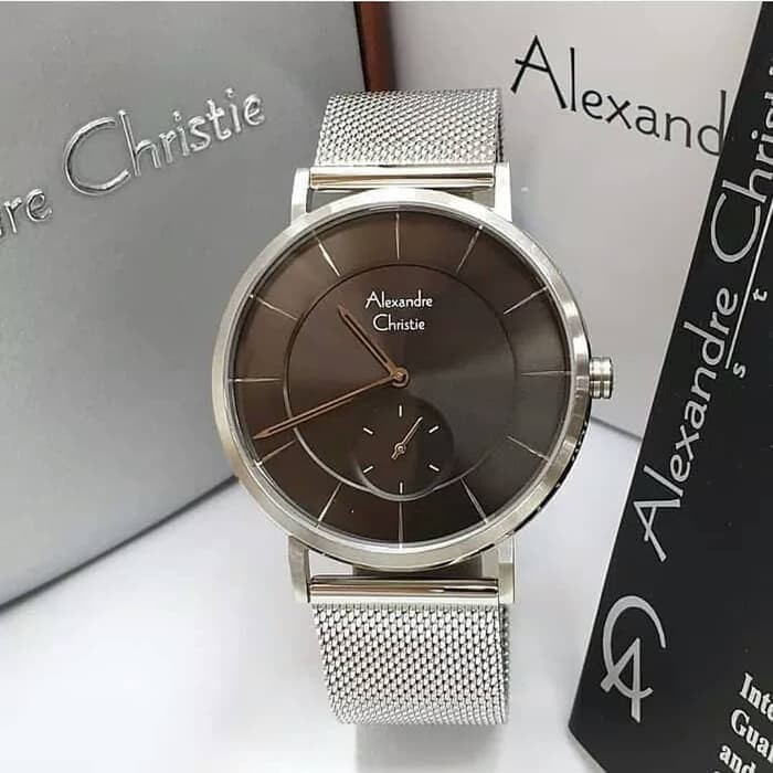 Jam Tangan Alexandre Christie Pria  AC 8586 Black Silver Dan Aneka  Warna Lain
