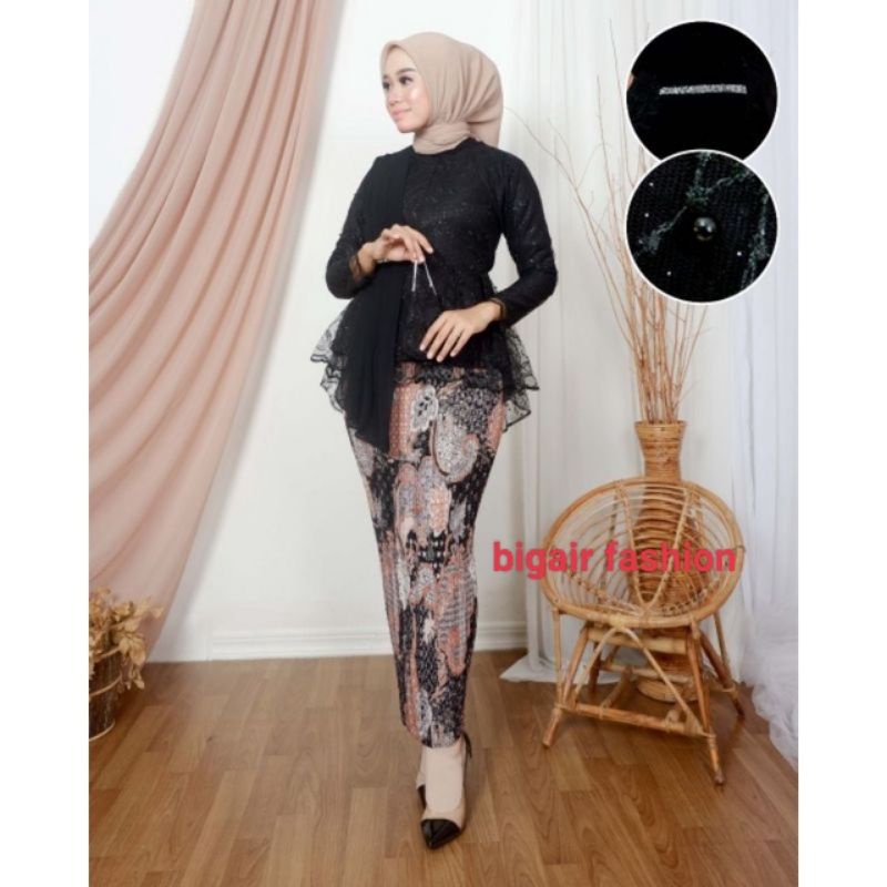 SETELAN KEBAYA AURORA SELENDANG MODERN - SETELAN KEBAYA MODERN - BLOUSE AMALIA - KEBAYA KEKINIAN -BY BA