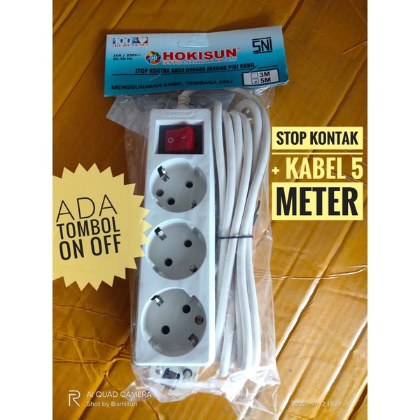 Kabel +stop kontak 5 meter