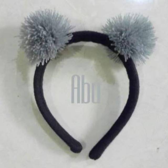 Bando Pom Pom Aksesoris PomPom Warna Warni Wol Fluffy