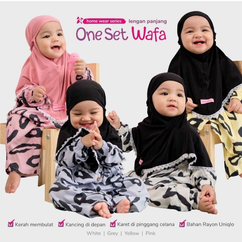 one set wafa lengan panjang by khaireen original one set anak piyama anak