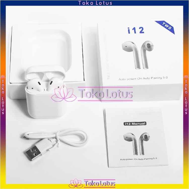 [NEW] Headset i12 TWS | i12 Macaron HEADSET BLUETOOTH DENGAN KOTAK PENYIMPANAN &amp; Lanyard headphone