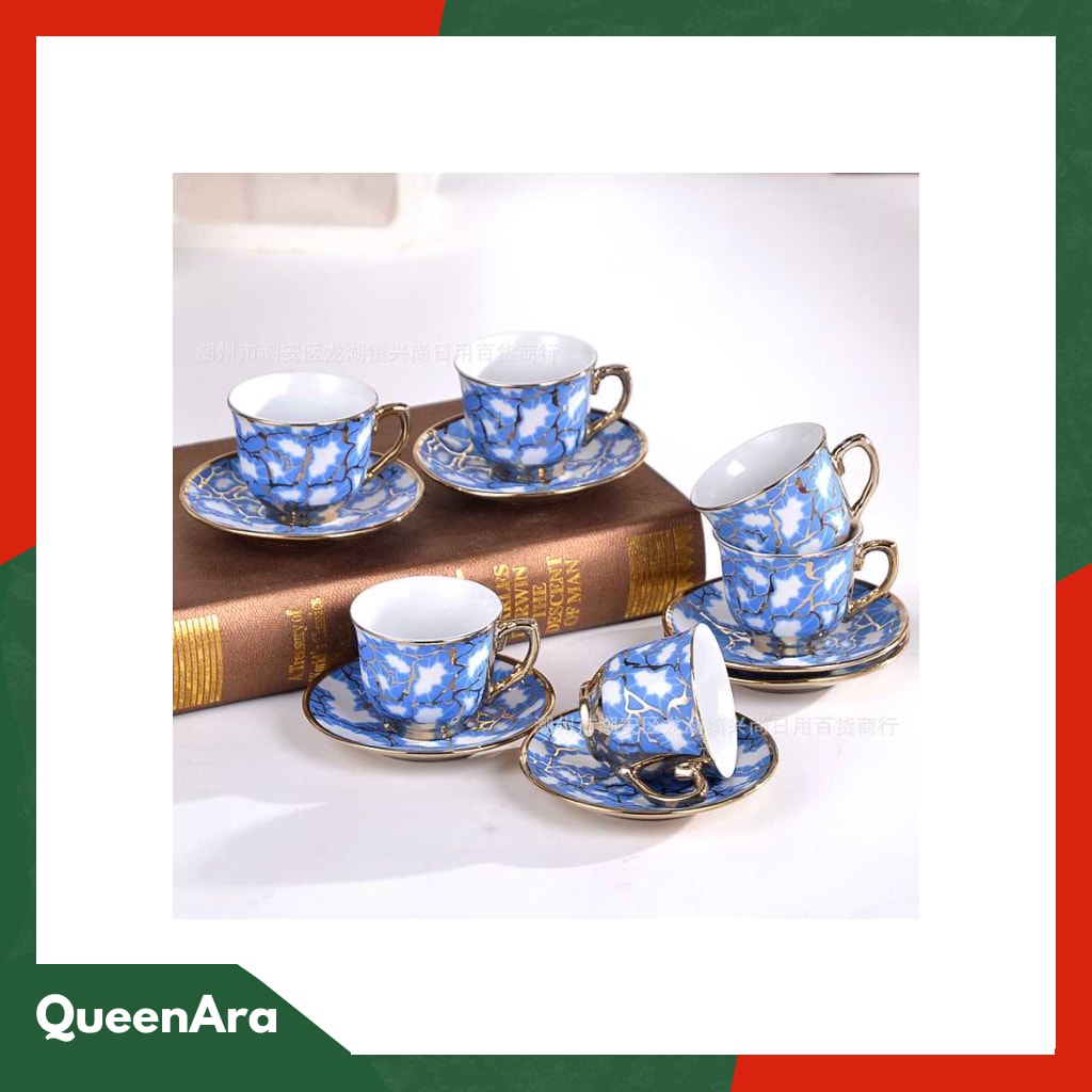 SUNFILI Cangkir Keramik Set 6 in 1 European Style - XS-100