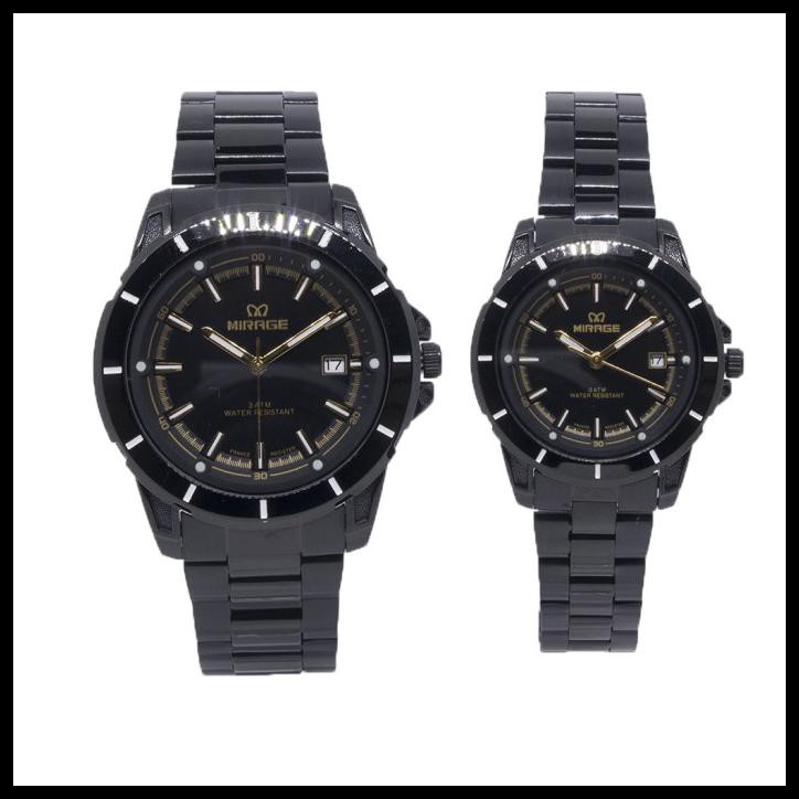 BANTING HARGA Jam Mirage Couple Pasangan Original Asli 8713 Hitam | Black Rosegold - Hitam