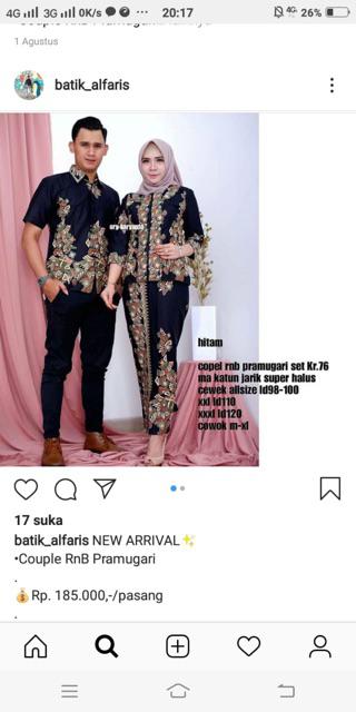 Batik Couple Rok N Blus Pramugari Batu