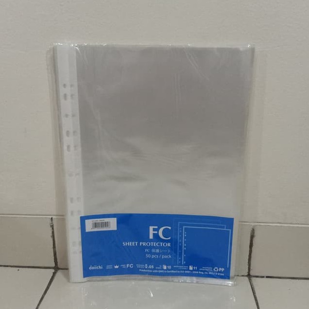 

Sheet Protector Folio / PP Pocket Daiichi F4 / 1 Pak Isi 50 Pcs