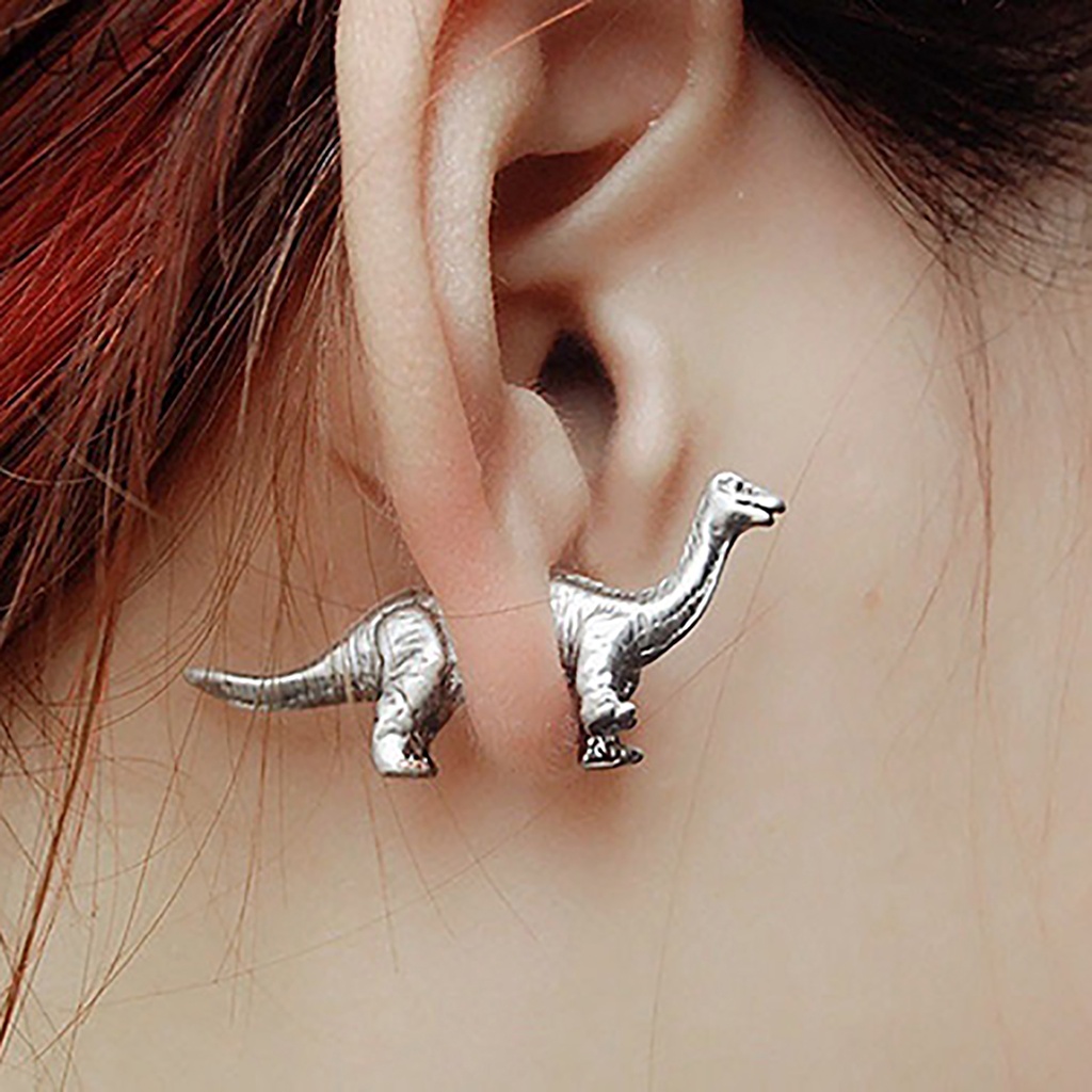 Hu Hu Hu Hu Hu Alat Bantu Pasang Kacamata♡ Anting Desain Dinosaurus Bahan Alloy Untuk Pria Dan Wanita