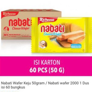 

nabati wafer 50 gram cheese / coklat 1dus