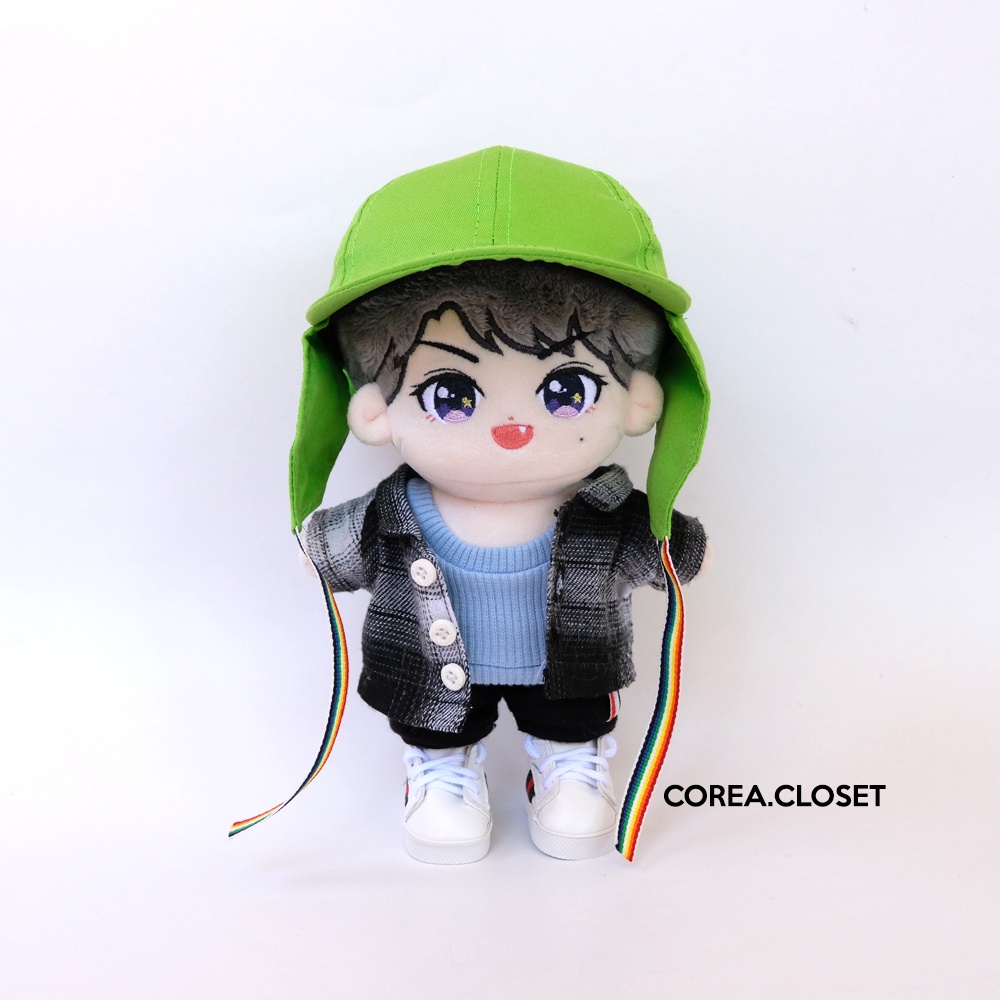READY STOCK 20cm SKzoo Kpop doll clothes Fashion Cap -  EarFlap Hat (Green) (Baju Aksesories Topi wi