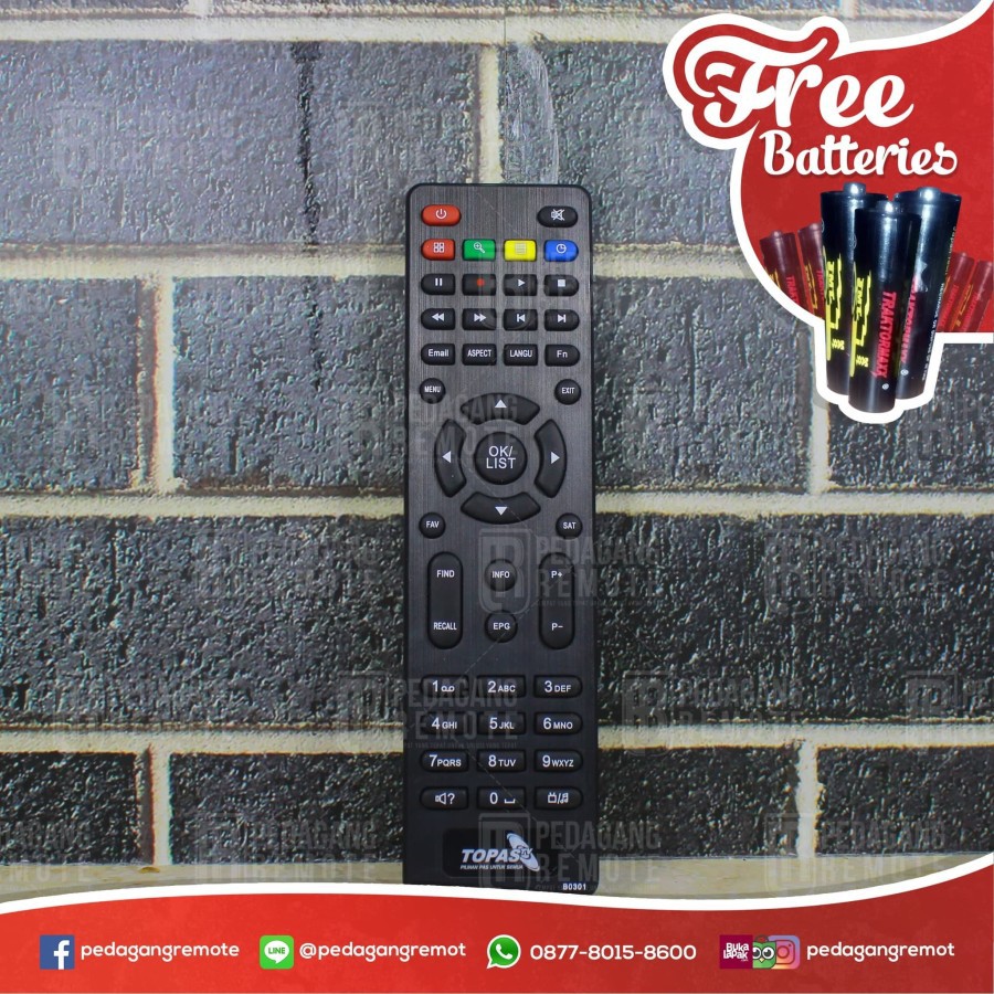 Remot Remote Receiver Parabola Topas Tv B0301 Original