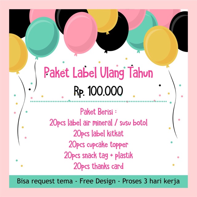 

Paket label ulang tahun 100rb