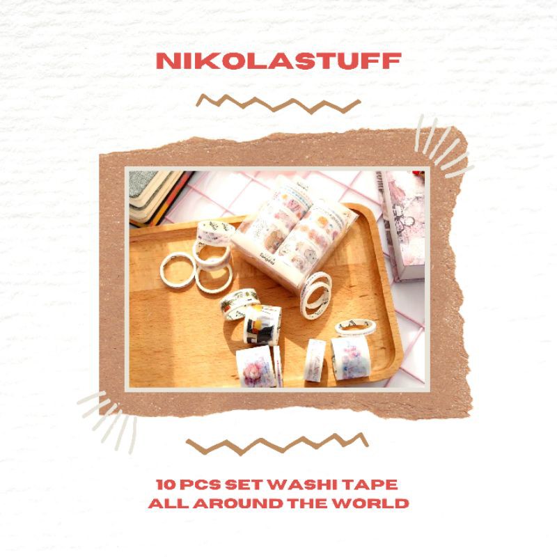 

10 PCS SET WASHI TAPE ALL AROUND THE WORLD