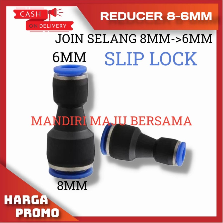 FITTING PNEUMATIC REDUCER 6×8MM NEPEL JOIN SELANG IRIGASI AIR UDARA