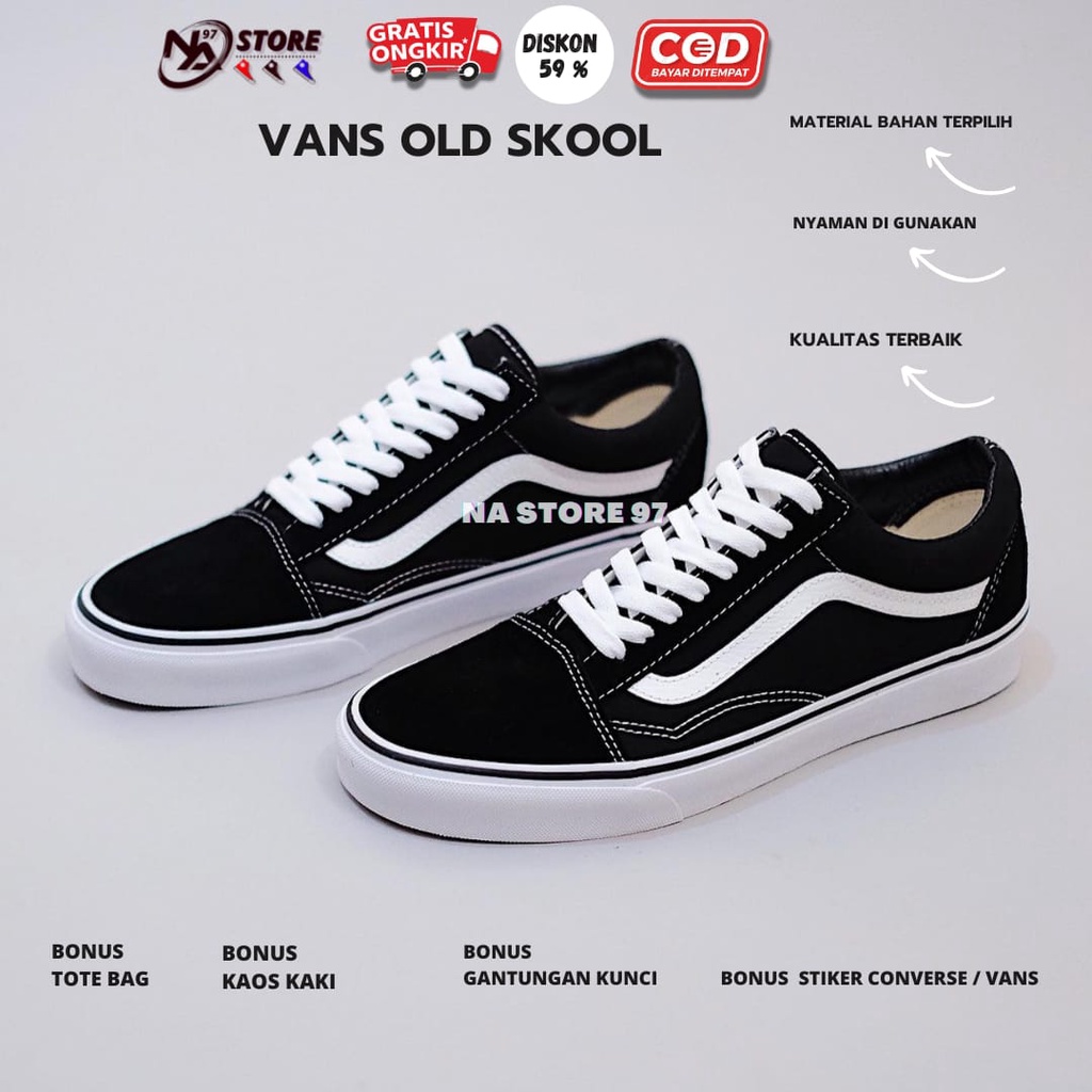 sepatu Vans Oldskool clasik Black and White Premium Quality