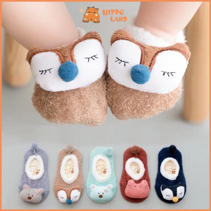 HIPPO LAND Kaos kaki anak bayi motif/Kaus kaki boneka kacang 107-108