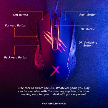 Mouse Gaming RGB JETE MSX1 - Garansi 2 Tahun