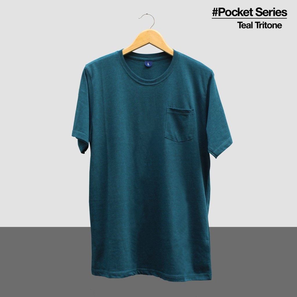 Kaos Pocket Pria – Teal Tritone | Kaos Saku Pria – Teal Tritone