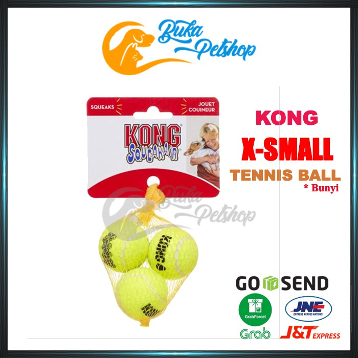 Mainan Bola Tennis Anjing Bunyi KONG SQUEAKAIR Tennis Ball X-Small (3pc)