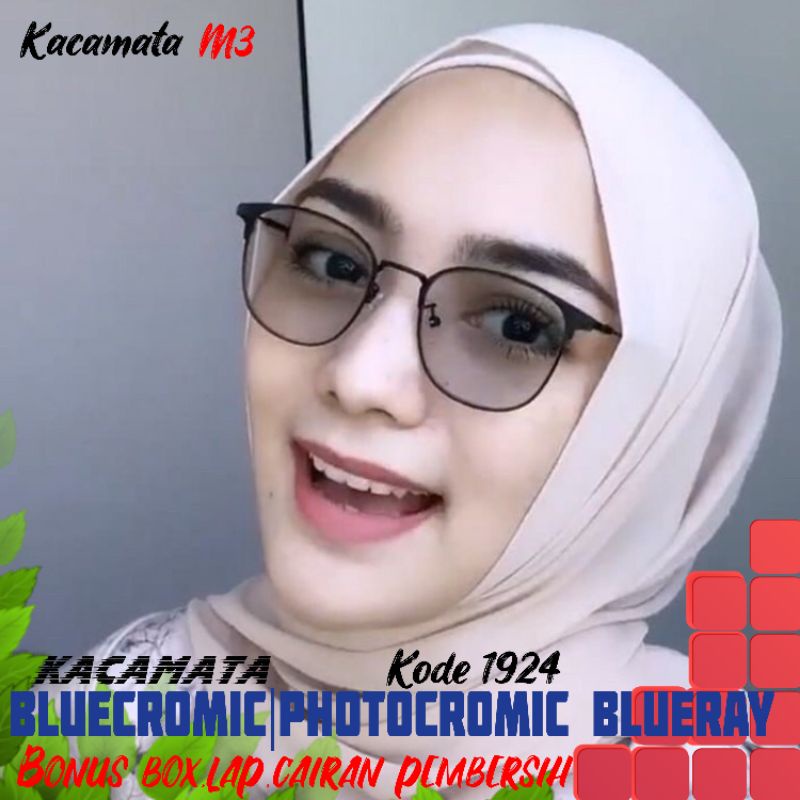 kacamata lensa bluecromic atau photocromic blueray bisa normal minus plus cilinder tergantung permintaan sampai minus 5 cyl 2 harga masih sama tulis saja pesanan kaka di catatan saat order free box lap cairan pembersih kode 1924 size 51-18-132