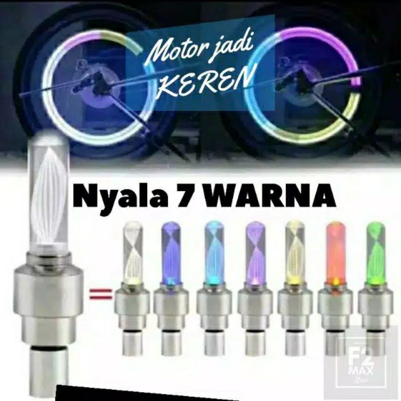 Tutup Pentil Led ( 7 warna ) Rainbow Nyala Warna Warni ( 1Pcs )