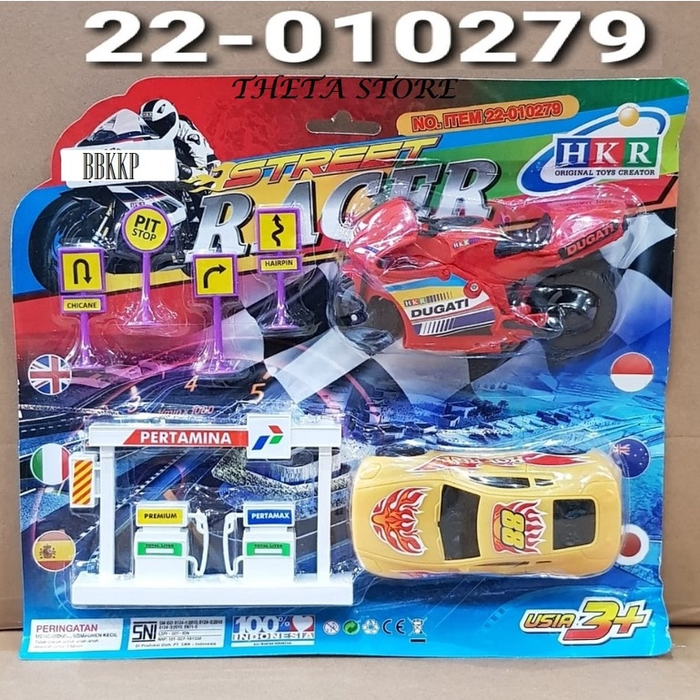 MAINAN STREET RACER 22-10279 MAINAN PERTAMINA SPBU MOBIL SET MAINAN MOBIL RACING SET MAINAN ANAK LAK