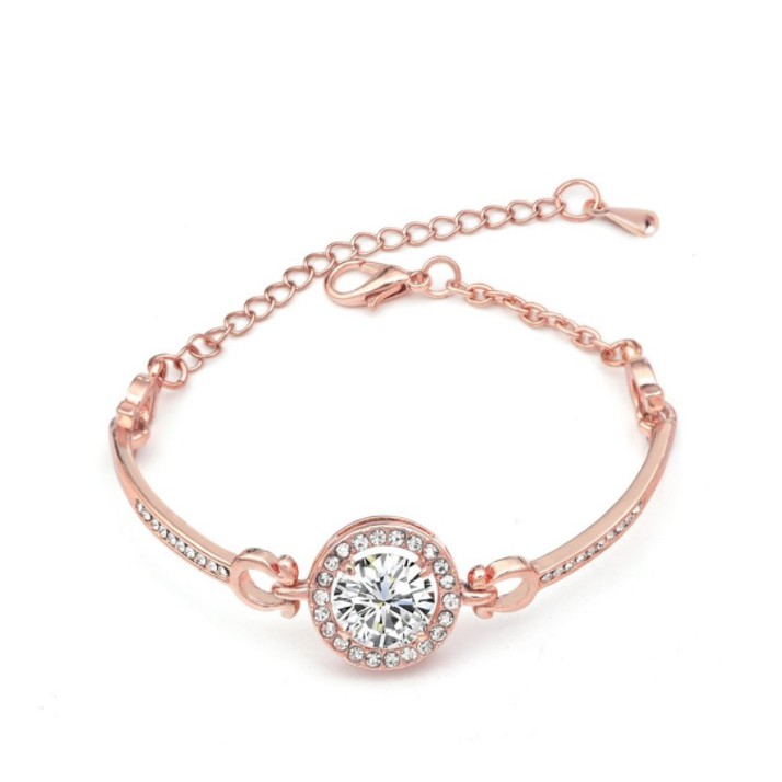 Gelang Wanita MIX Bangle Bracelet Korea Fashion Titanium Alloy Perhiasan Gaya Gadis Korean Diamond-1 MATA ROSE GOLD