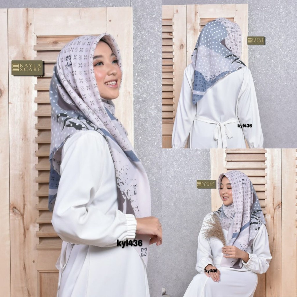 Hijab segi empat kayla bahan voal motif