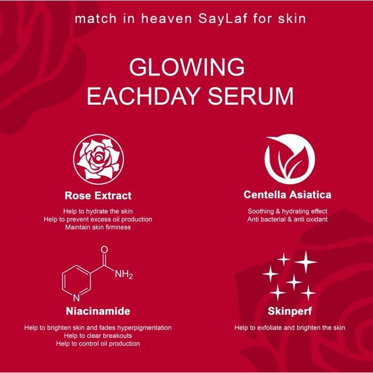 Saylaf - 2 Product Bundling Brightening Krim siang daycream dan serum wajah eachday glowing serum Penghilang flek, jerawat dan memutihkan