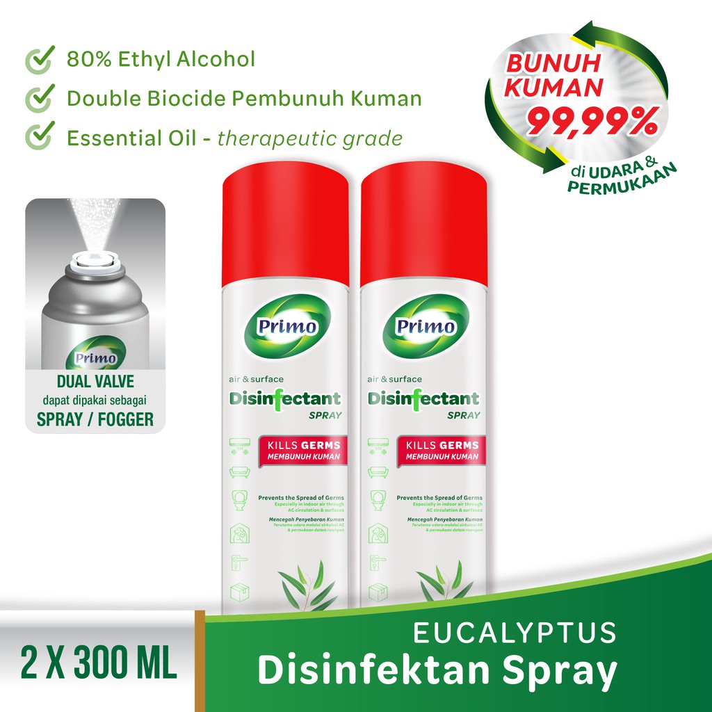 PRIMO Disinfectant Spray Fogging Eucalyptus 2 x 300 mL