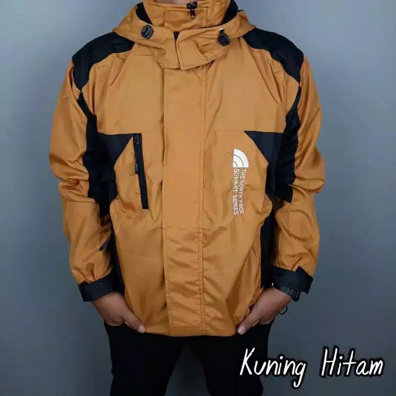 brown northface puffer jacket