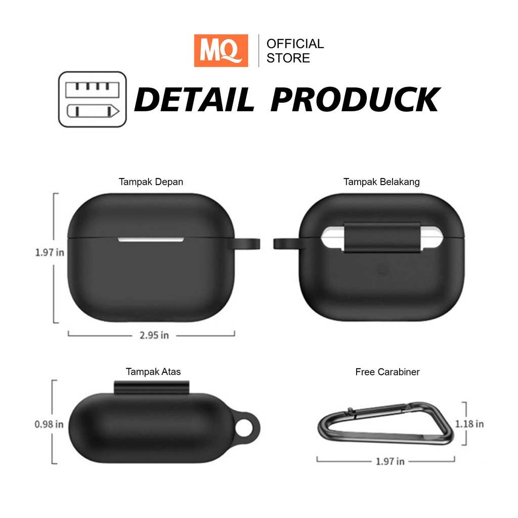 MQ Case / Casing MB_Pods 3rd Generation (Premium Silicone Softcase + Free Hook)