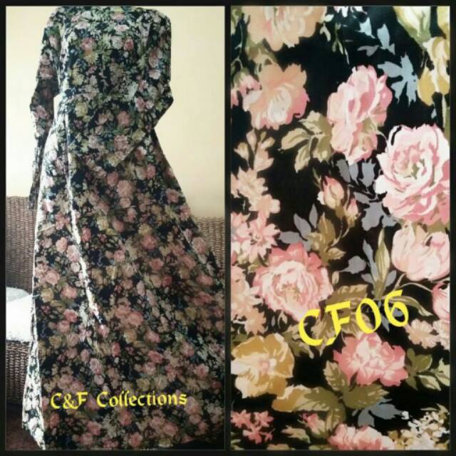 Gamis katun jepang original japan design cocorose black allsize dan jumbo ld 120