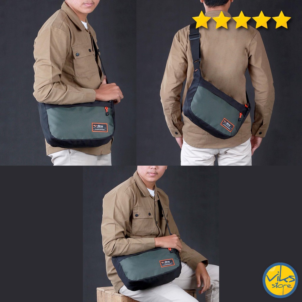 Tas Selempang Pria Cowok Elbrus Original Slingbag Tas Kerja Kuliah Sekolah Simple Hijau Biru Merah Ukuran Sedang Simpel Minimalis