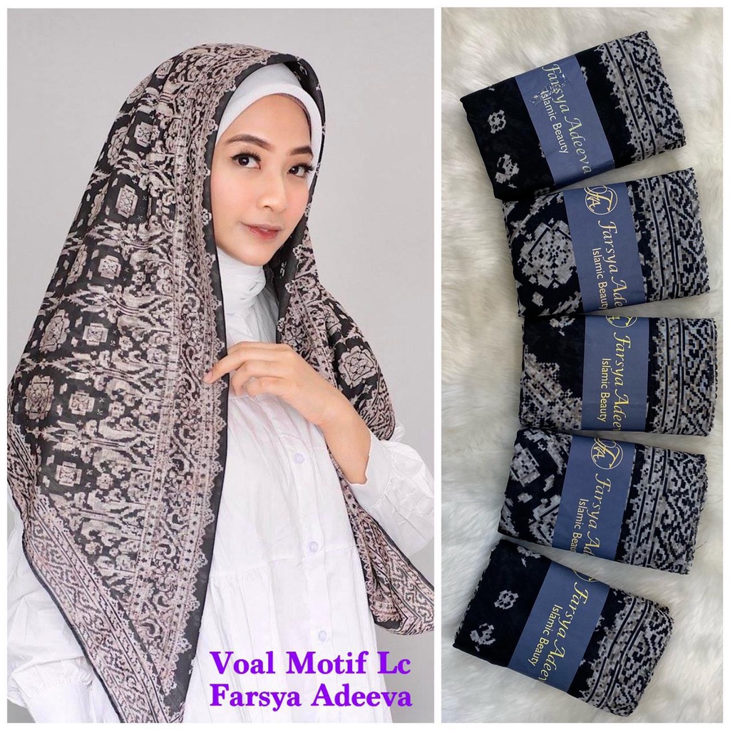 SEGI EMPAT MOTIF TERBARU HIJAB SEGI EMPAT MOTIF DEENAY  LASERCUT  TERMURAH DAN TERLARIS NAYLA HIJA'B-BATIK HITAM