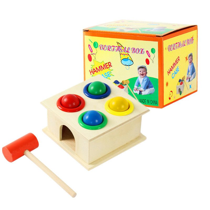 Mainan Edukasi Kayu Pemukul Palu Hammer Ball Kotak / Mainan Anak Pukul Bola Kayu /Wood Hammer Case Toys