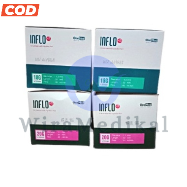 Inflo Plus I.V. Cathether OneMed Ukuran 18G, 20G, 22G Per Box