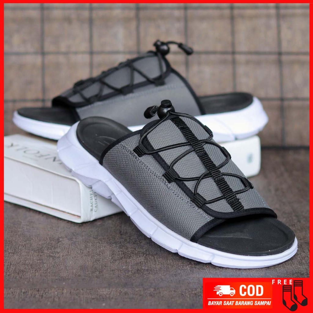 MOLK|Sendal Slide Pria Original Distro Sandal Slop Selop Cowok Simple Trendy Kekinian