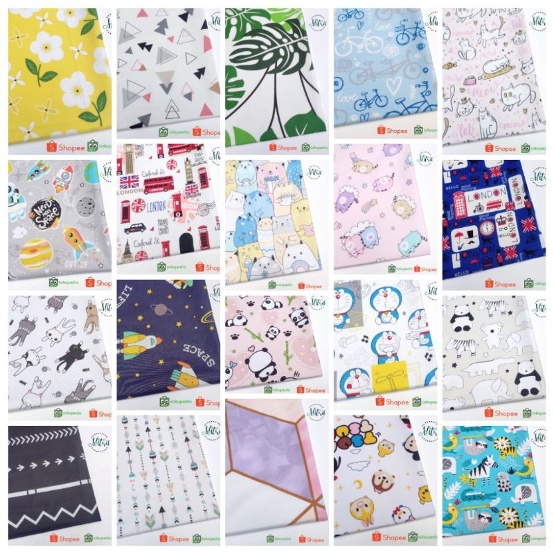 Perca Kain Katun Sprei Motif Katun Lucu