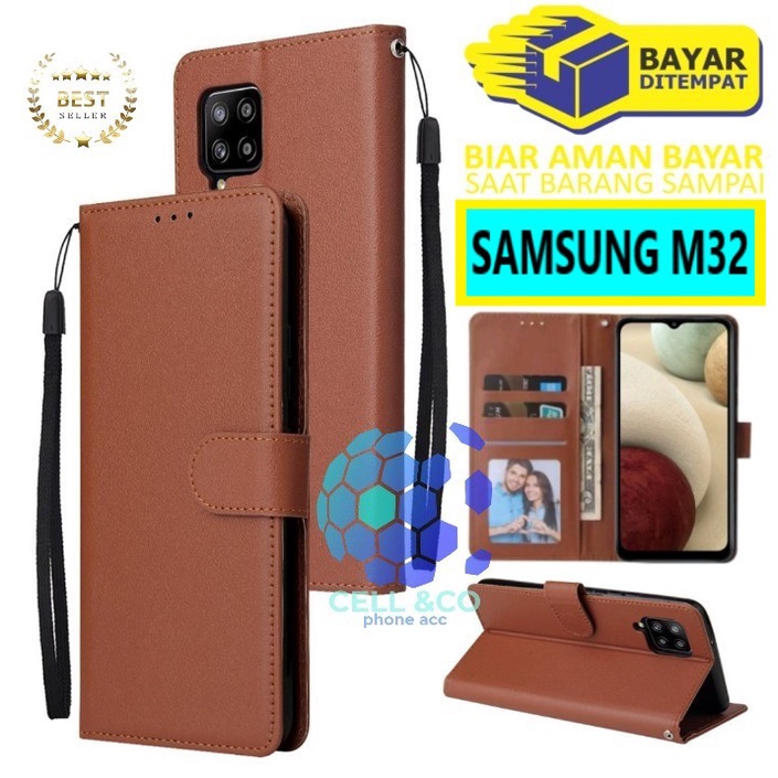 Flip cover SAMSUNG M32 Flip case buka tutup kesing hp casing flip case leather wallet