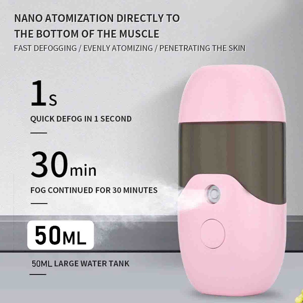 [COD] Mini Nano Spray Mini Facial Humidifier Nano Bisa Untuk Disinfektan mist spray Mini Nano Sprayer Mist Face Hydrating Handheld Portable Water Spray Humidification humidifier