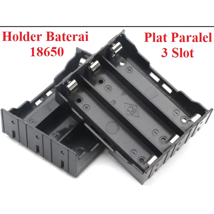 Holder Tempat Kotak Baterai Battery 18650 Plat Lempeng LEMPENGAN Pararel 3 Slot