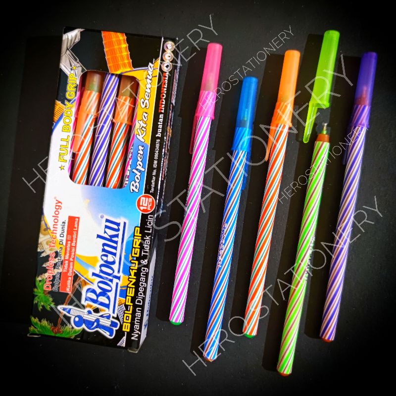 

Pena ballpoint pen bolpenku lilin grip spiral . 12 unit
