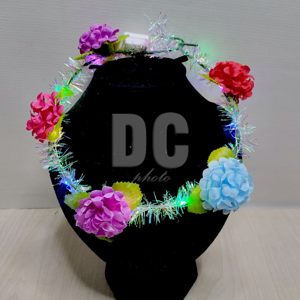 Flower Crown LED Bando Mahkota Bunga Bisa Nyala