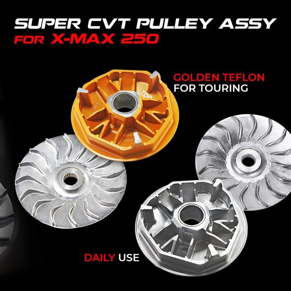 PULY PULLEY PULI CVT SET GOLDEN TEFLON YAMAHA XMAX 250 TDR RACING BALAP THAILAND ORI SPAREPART MTR