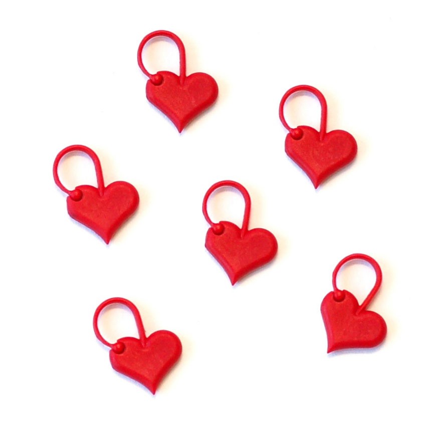 Locking Stitch Marker Heart / Penanda Rajut Bentuk HAti - SET