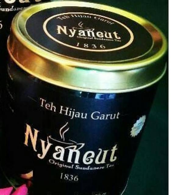 

teh hijau original nyaneut kemasan 100 gr goldcan